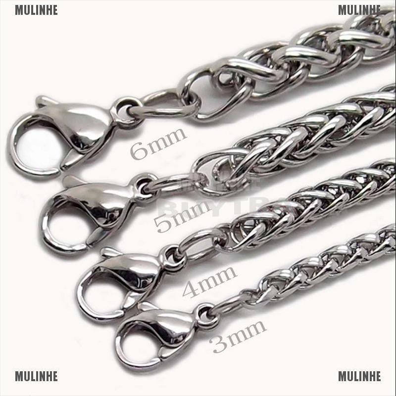 Vòng cổ bằng thép không gỉ mạ bạc cho nam 3 / 4 / 5 / 6MM
