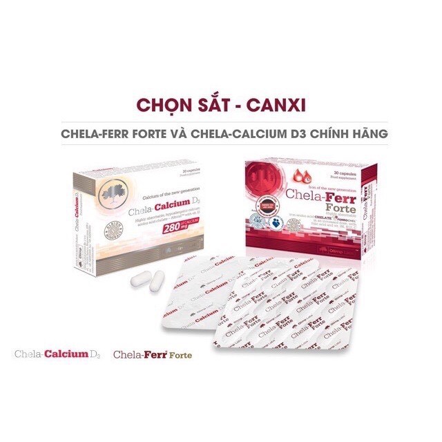 (QUÀ TẶNG) COMBO Chela Calcium /Chela Ferr Forte - Bổ Sung Canxi, Sắt - Giúp Và Bé Phát Triển Toàn Diện