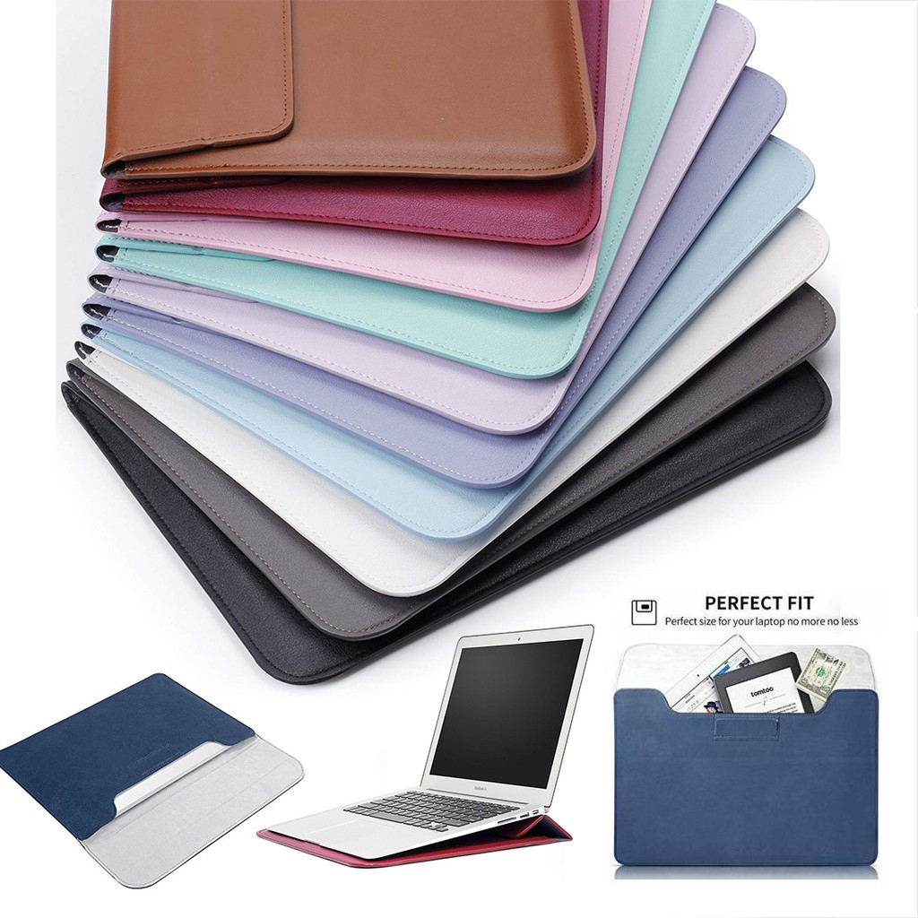 Ultra Slim Luxury PU Leather Laptop Sleeve Case Bag Matte Cover For MacBook Air Pro Retina 11 12 13 15