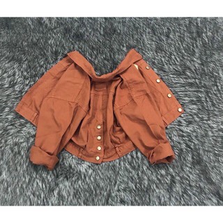 Áo Khoác Kaki Nữ Nút Sau Thời Trang (Cam)