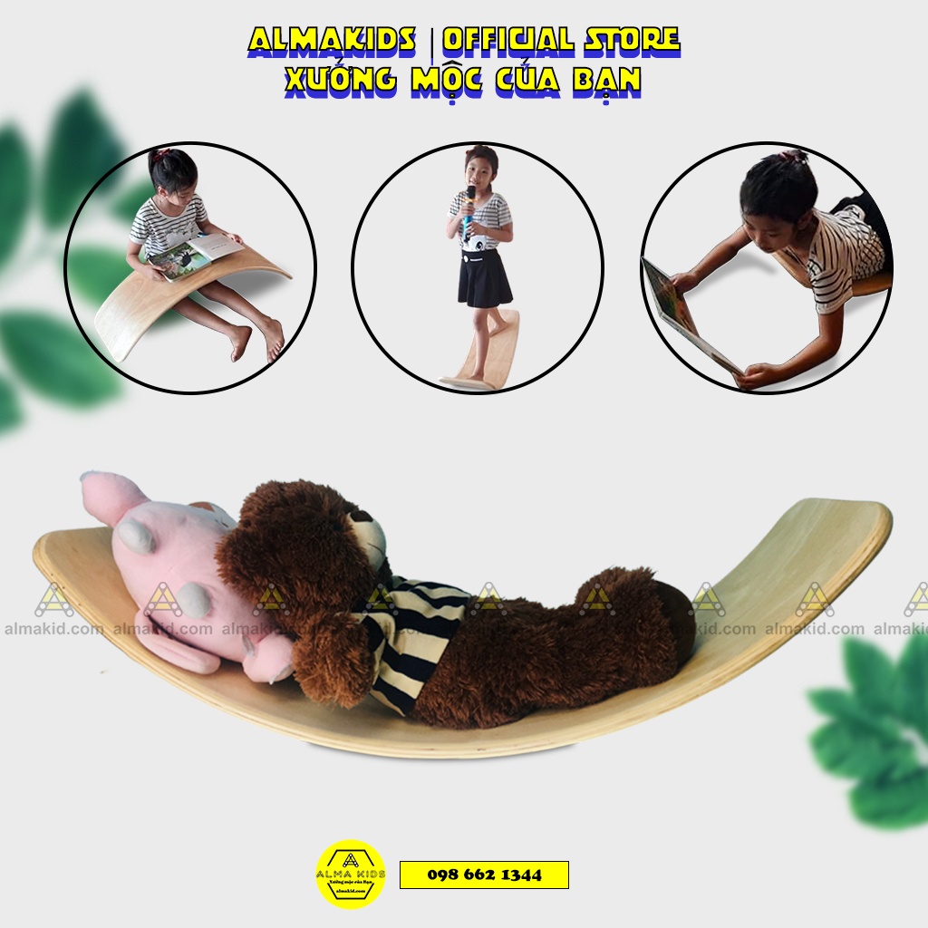 Ván Thăng Bằng Montessori - Ván Thăng Bằng Cong Rocker Board Alma Kids AMK2104.