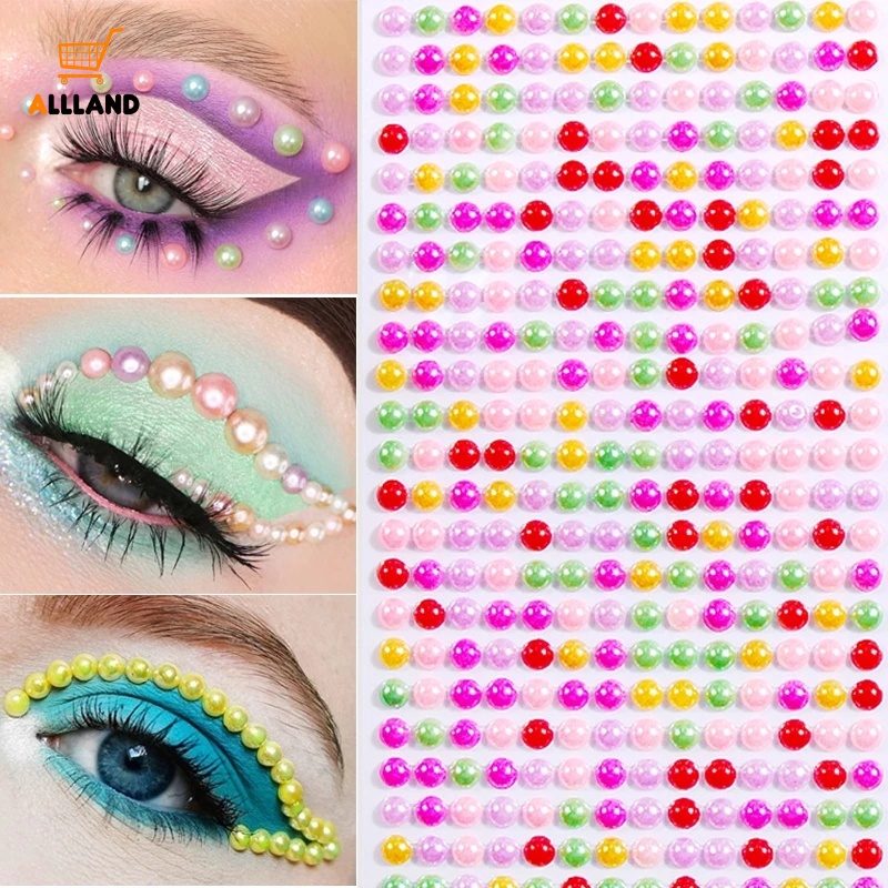 Sticker Dán Trang Trí Điện Thoại Hình Ngọc Trai/Hạt Ngọc Trai 3D Bằng Acrylic Nhiều Màu Tùy Chọn