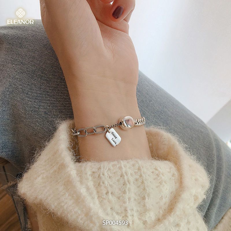 Lắc tay nữ bạc 925 Eleanor Accessories phụ kiện trang sức xích dễ thương Hàn Quốc hợp thời trang