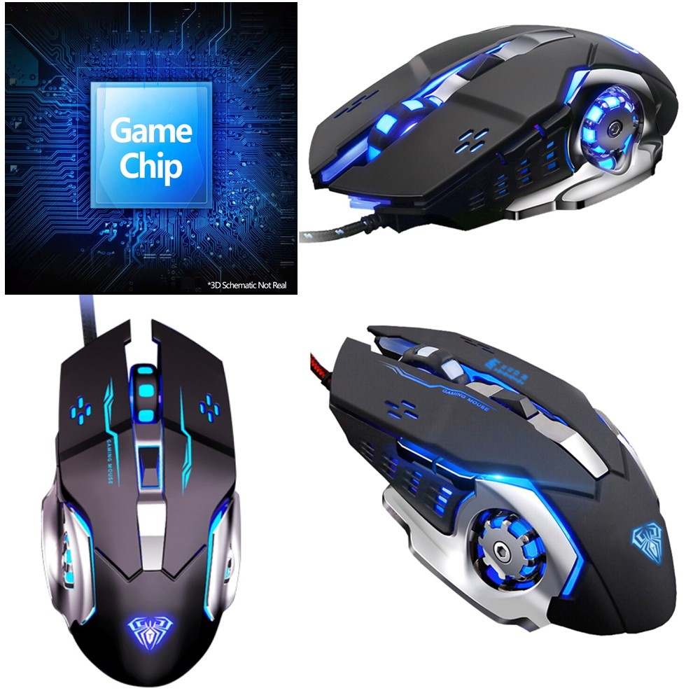 Chuột Quang Gaming 6 Nút Có Đèn Led Nhiều Màu