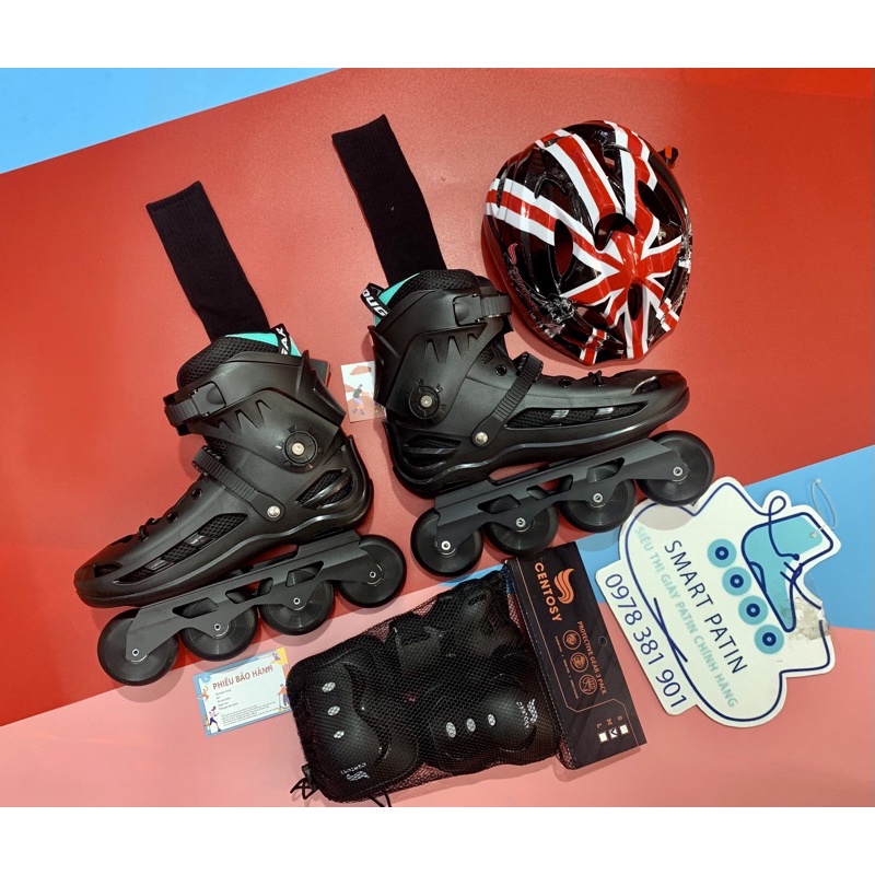 Giày patin Cougar B509 màu đen cao cấp, chạy đường, thi đấu