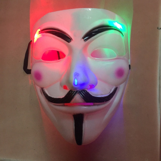 Mặt nạ hacker có đèn hoá trang cosplay , mặt nạ hacker halloween