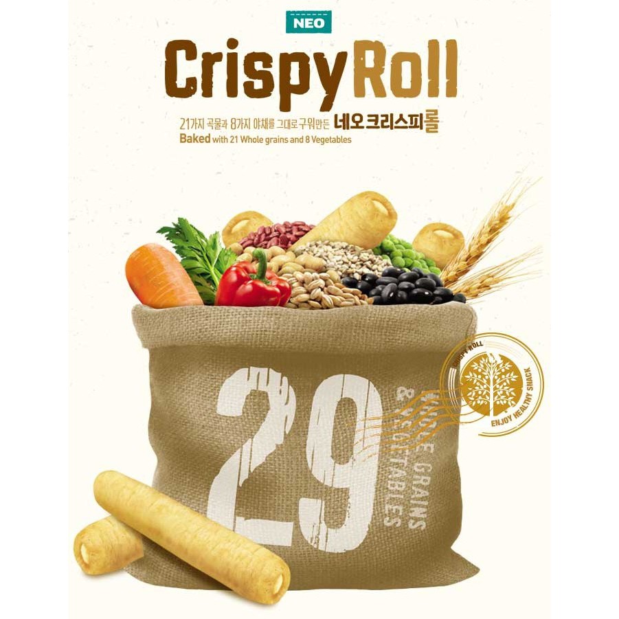 Bánh Ngũ Cốc cuộn kem Phô Mai Neo CrispyRoll Korea 80gr - T10/2021