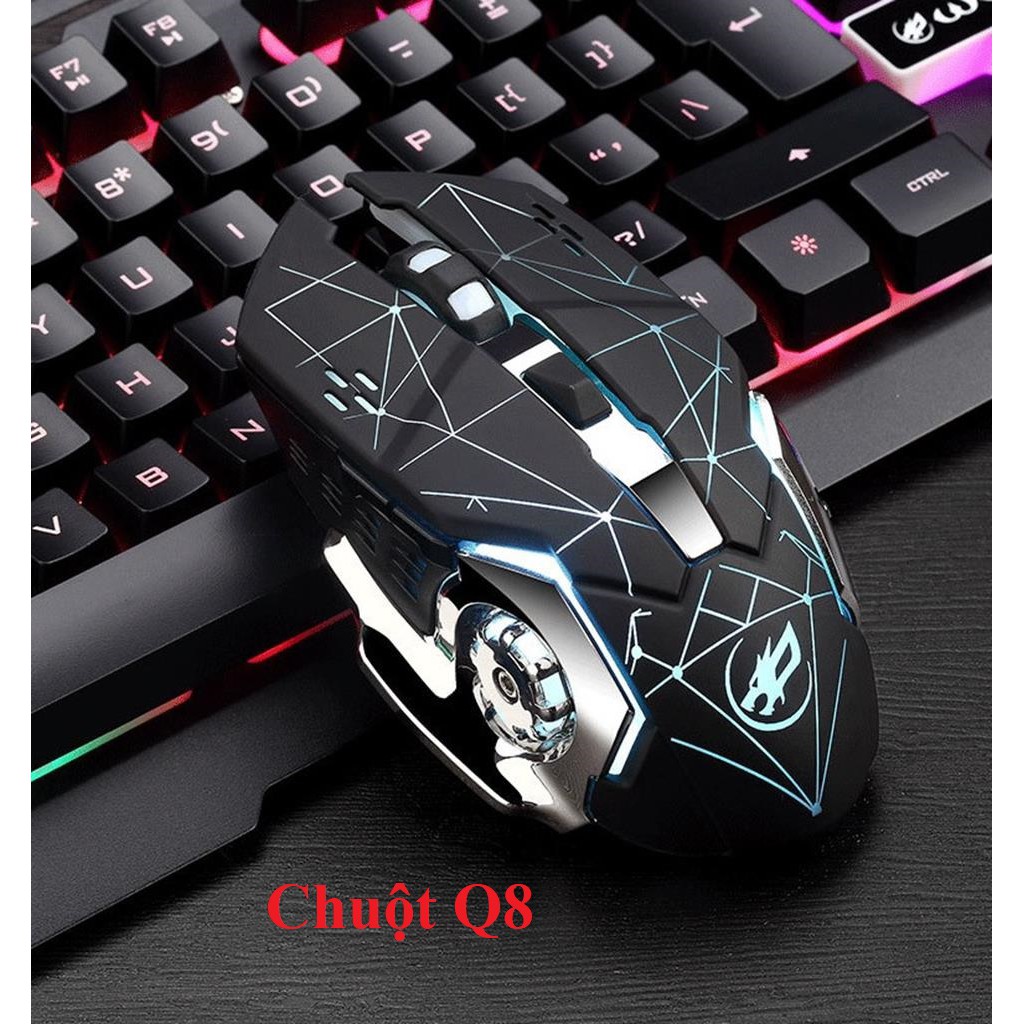 Chuột không dây chuyên game pin sạc Free Wolf X8/V11/V5 Led 7 màu, siêu ngầu tiện lợi, chuột gaming cực đẹp