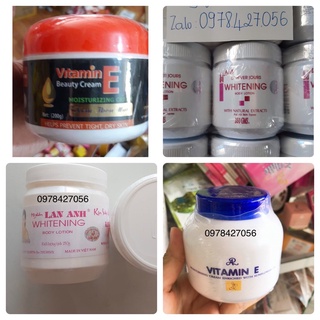 Lẻ 1 hũ kem vitamin e các loai,vitamin e nắp cam, kem whitening Thái Lan chữ đỏ,kem body lan anh,kem vitamin E nắp xanh