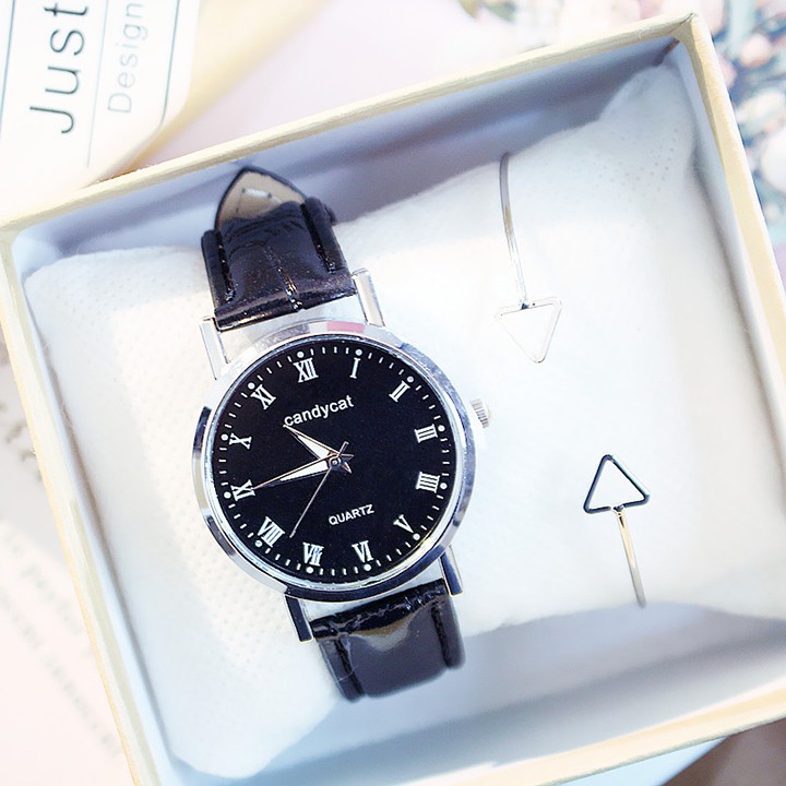 Đồng Hồ Đôi Candycat 16 Dây Da Mặt Tròn Thời Trang Dễ Thương | BigBuy360 - bigbuy360.vn