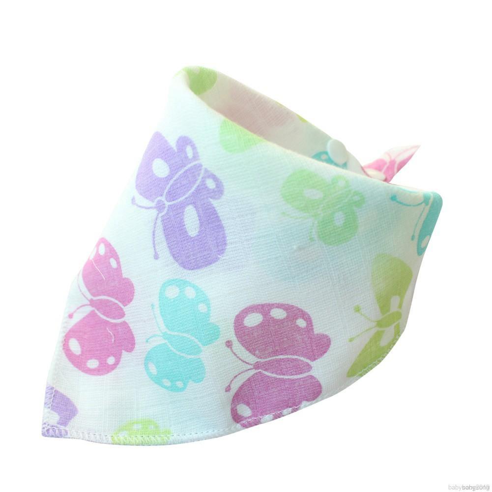 ✨ Kimi ๑ Baby Bibs High Quality Triangle Double Layers Cotton Cartoon Print Bib Infany Cotton Triangle Mouth Towel