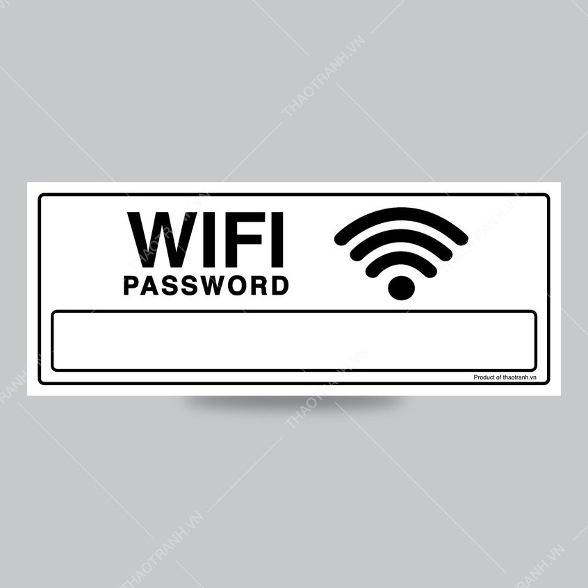 Biển Điền PASS WIFI cho quán Cafe, Cửa hàng - Decal dán tường, dán kính - Tem decal cảnh báo - sticker trang trí