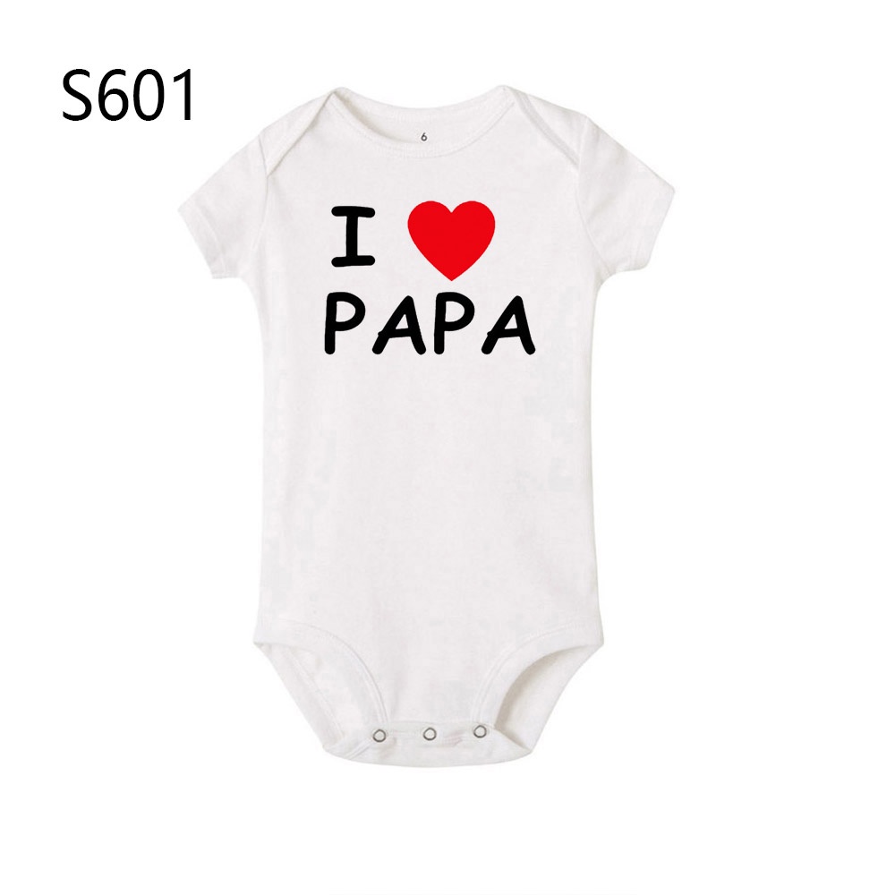 Tôi Yêu Mẹ Và Tôi Yêu Papa Baby Body Twins Mềm Mại Cho Trẻ Sơ Sinh Mặc Quần Áo Trắng Mặc Mùa Hè