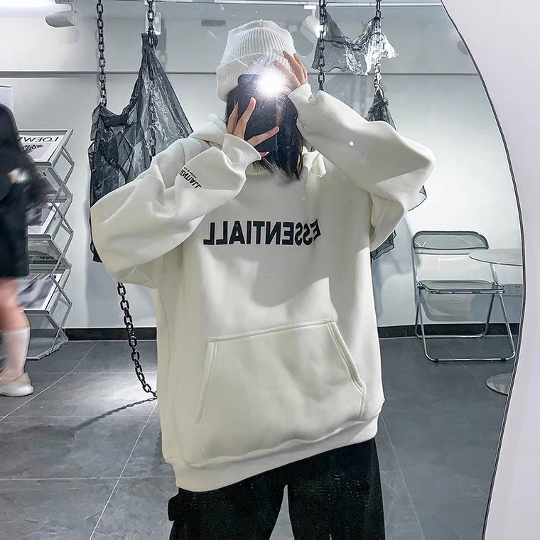 Áo khoác Hoodie Nỉ Nam Nữ form rộng Anne9x Store chất Nỉ Ngoại hai lớp in ESSENTIALL Unisex Freesize | BigBuy360 - bigbuy360.vn