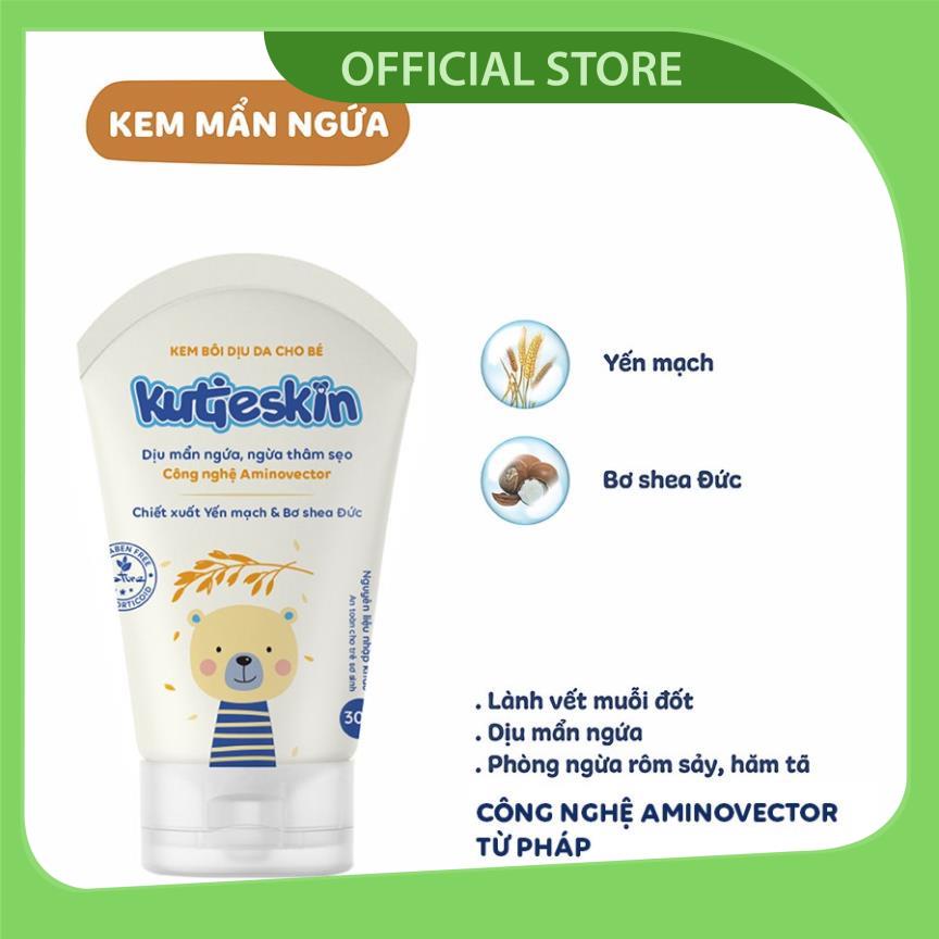 Kutieskin - Kem hăm tã, giảm ngứa, dưỡng da, muỗi đốt, côn trùng cắn, rôm sảy cho bé - Tuýp 30gr