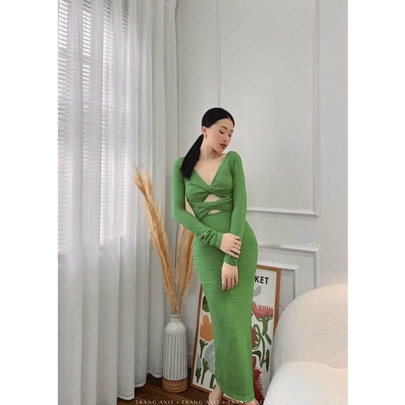 -LAROSA.clothing- ĐẦM BODY TAY DÀI XOẮN NGỰC TRANG PHỤC DỰ TIỆC