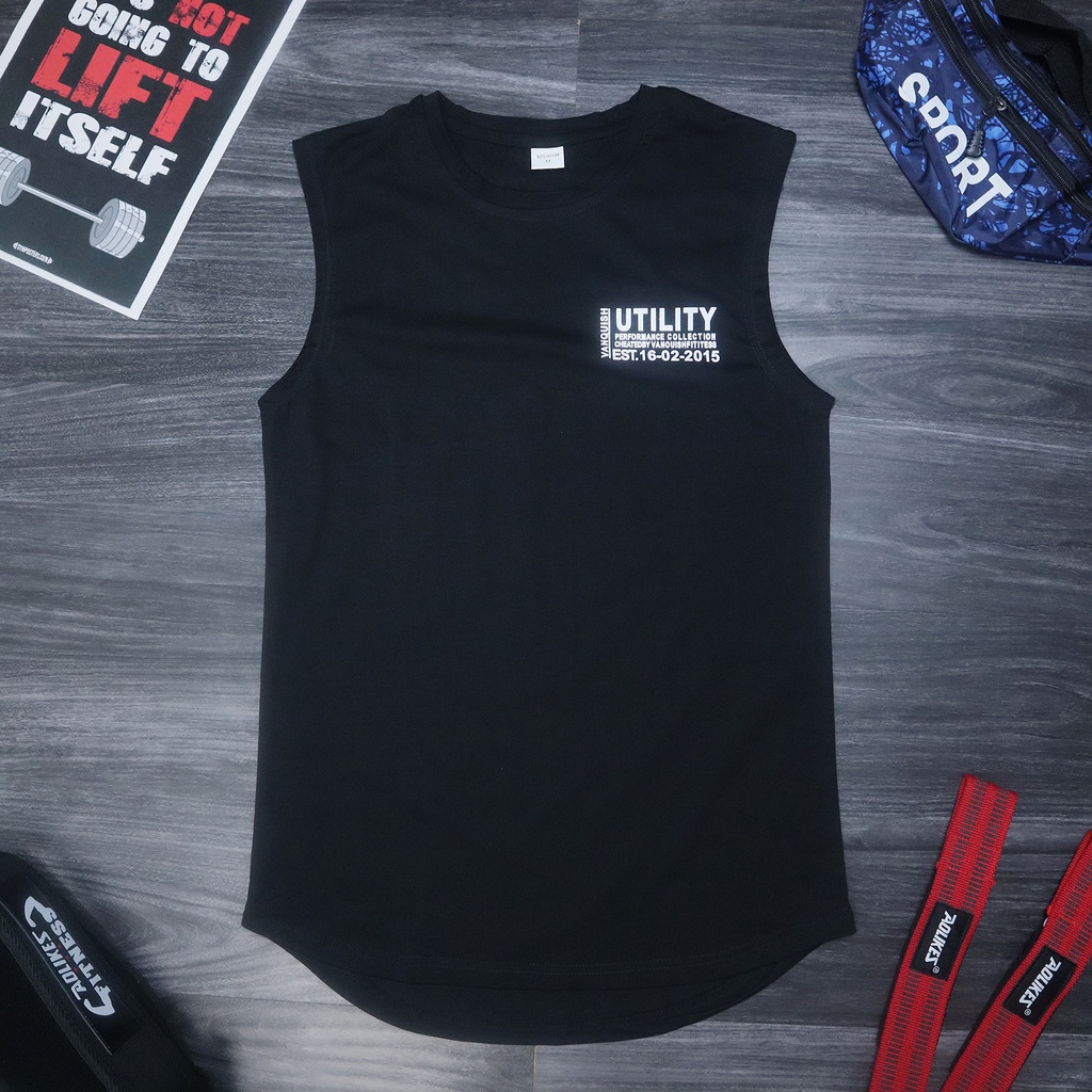 Áo ba lỗ tập gym, chạy bộ chơi thể thao, áo tank top Ultility cao cấp chất Cotton co dãn 4 chiều