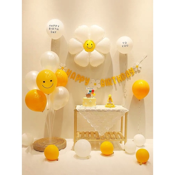 Bộ chữ happy bỉthday hoa mai mẫu mới chất liệu xốp dạ