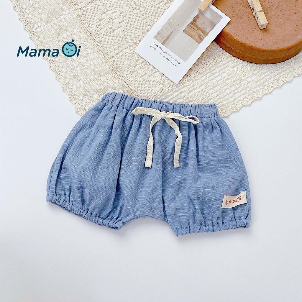 Q02 Quần đùi bé trai bé gái mẫu bí ngộ nghĩnh làm từ vải Linen cho bé yêu từ 0 - 3 tuổi của Mama Ơi - Thời trang cho bé