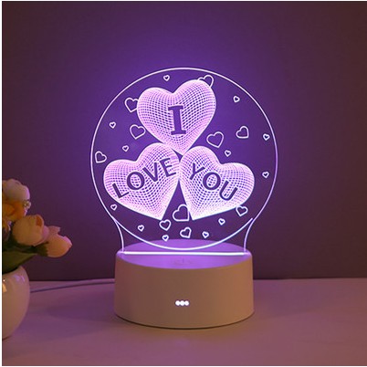 Đèn LED 3D, Đèn Trang Trí, Đèn Ngủ 3D,Quà Tặng Sinh Nhật,Quà tặng valentine