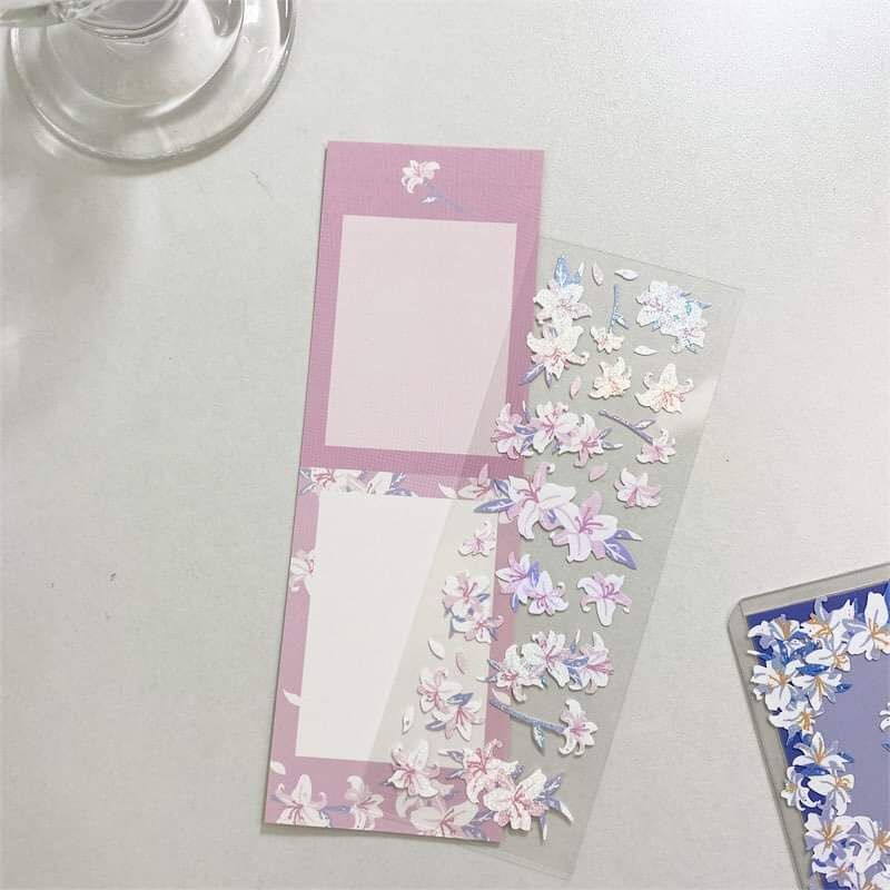 Miếng dán sticker trang trí top loader, sổ, thiệp hoa Ly
