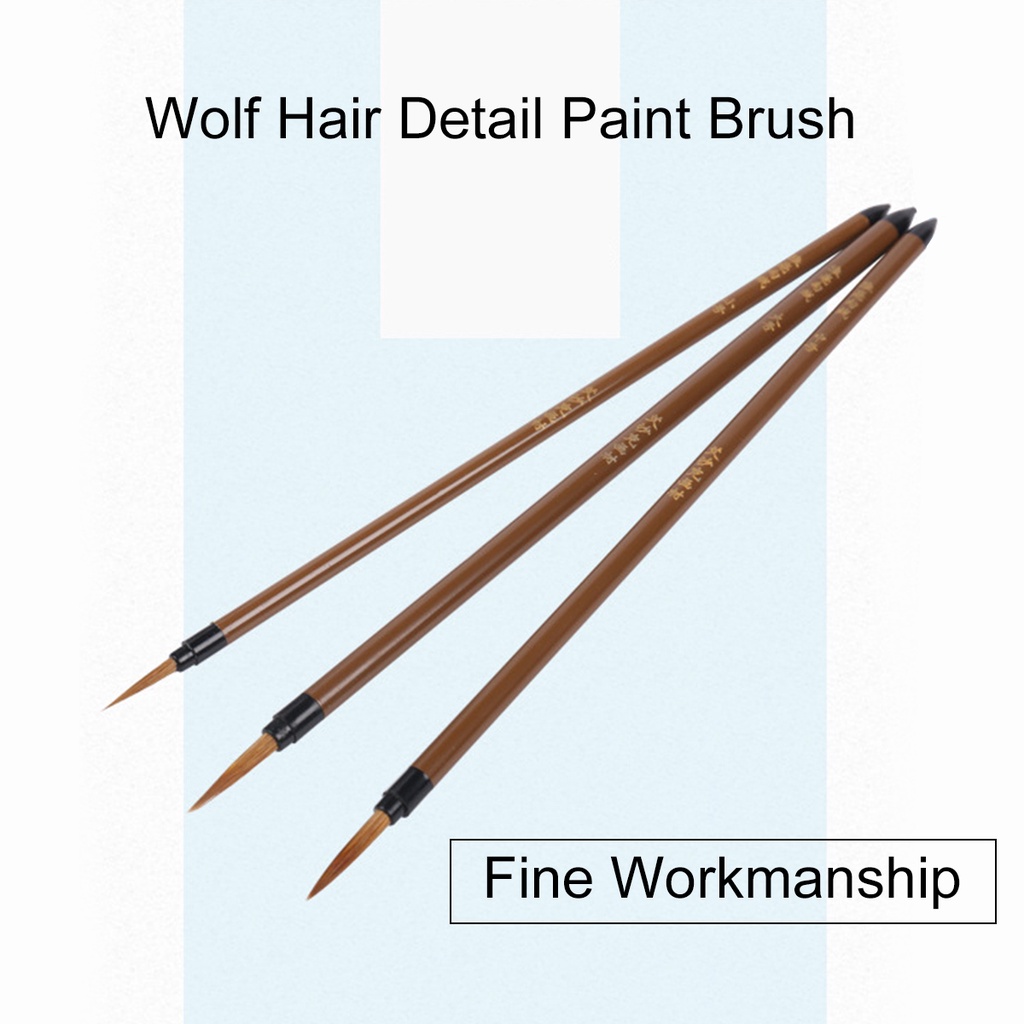 Set 3 Bút Lông SEAMIART Cán Gỗ Thiết Kế Tiện Dụng Watercolor nail polish brush details brush