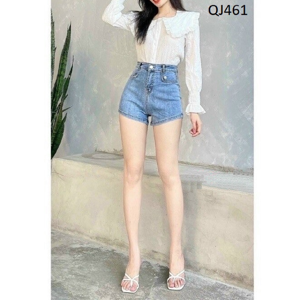 Quần đùi jeans nữ co giãn ôm dáng QJ461