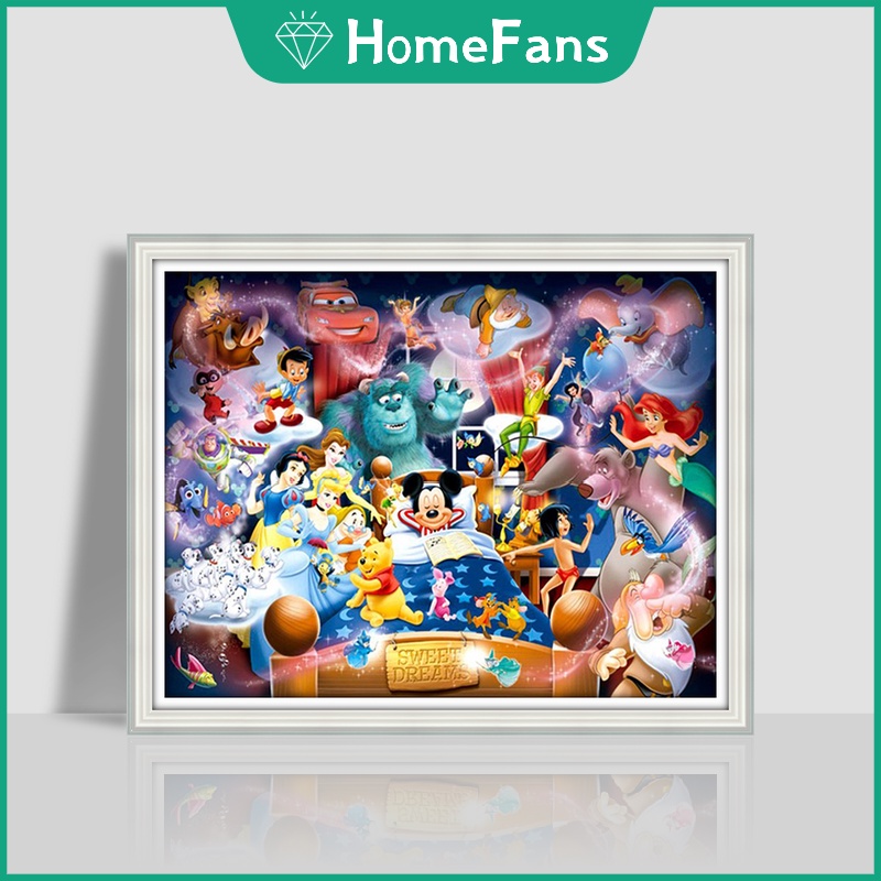 Bộ tranh đính đá 5D họa tiết công chúa hoạt hình độc đáo Diy