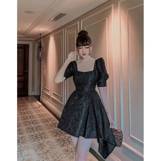 ĐẦM XOÈ GẤM TAY NGẮN
