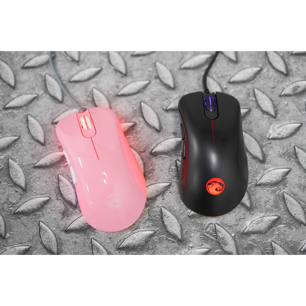Chuột Máy Tính E-Dra EM660 LED RGB FPS Gaming Black/Pink