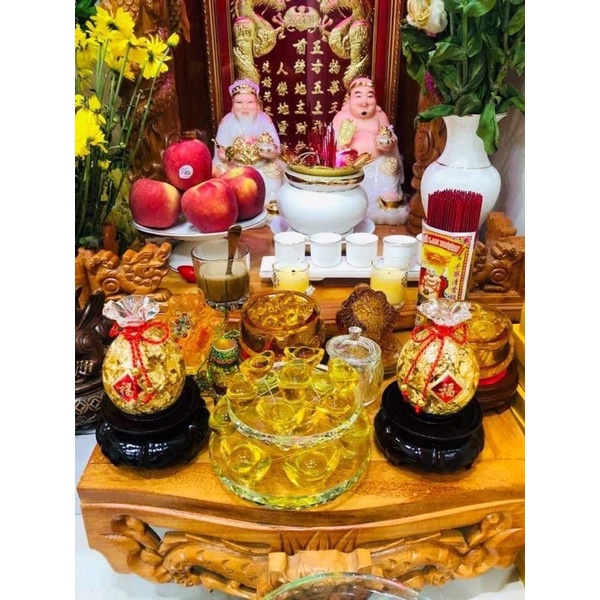 CẶP BÌNH HÚT LỘC CÓ ĐẾ 17cm