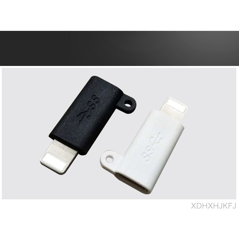 Đầu chuyển đổi từ USB Type C sang Lightning (Đen) có móc chống rơi