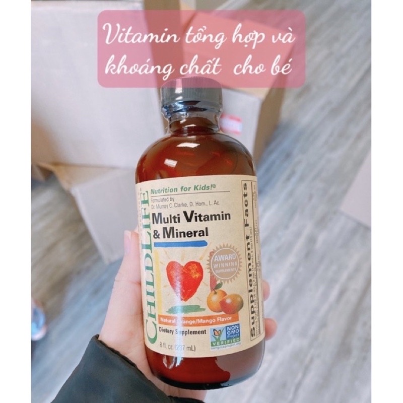 Vitamin Childlife Multivitamin & Mineral bổ sung vitamin và khoáng chất cho bé từ 6m