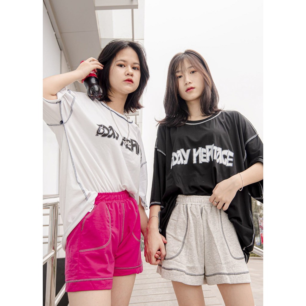 QUẦN SOOC CHỈ NỔI CẠP CHUN FREE SIZE - QUẦN SHORT UNISEX CHẤT THUN CO GIÃN 5 MÀU