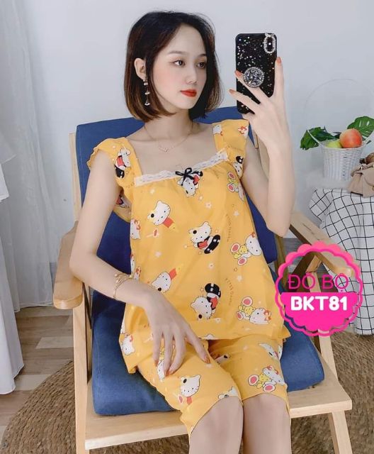 Đồ bộ kitty lửng tay cánh tiên