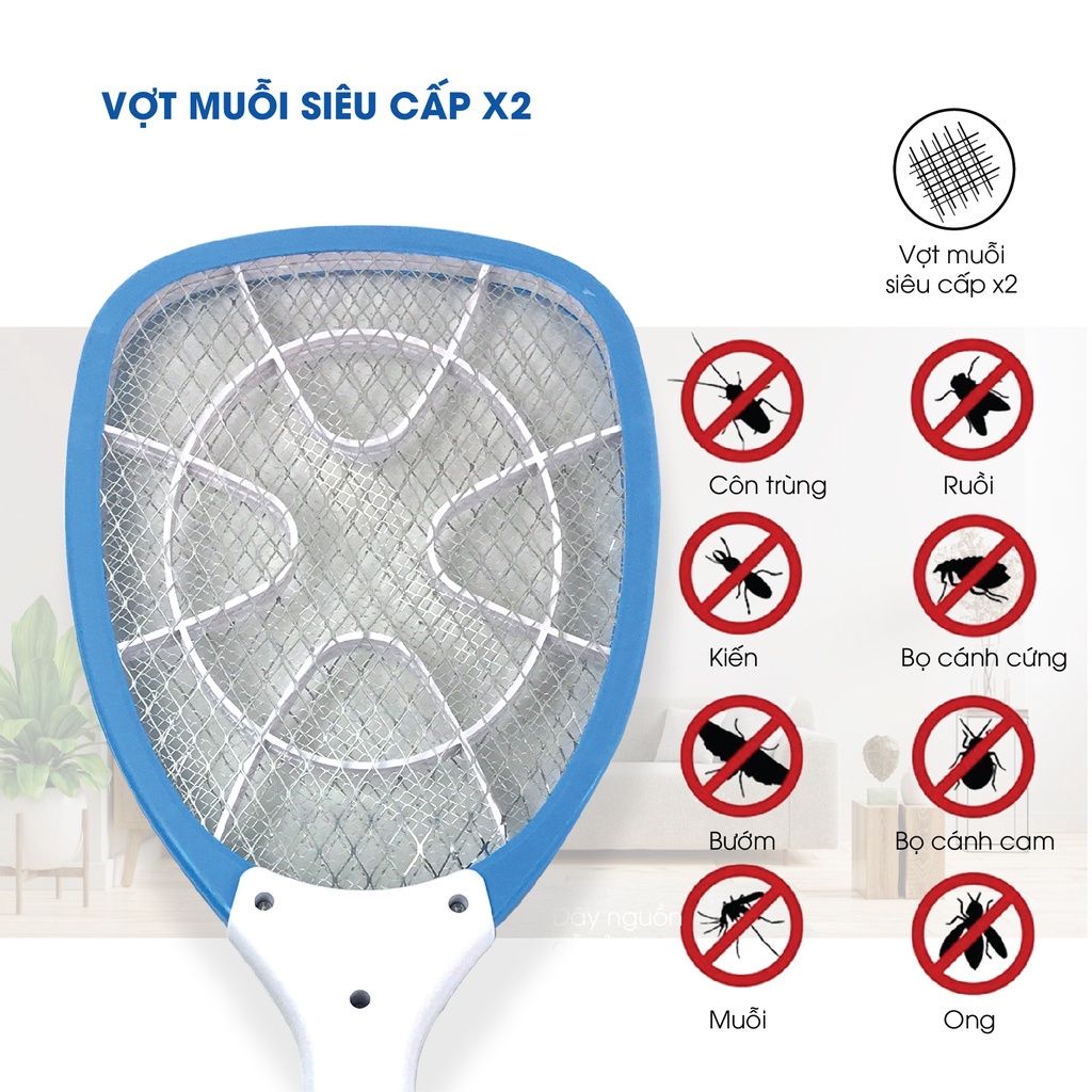 Vợt Muỗi POVENA PVN-MQ22 Có Đèn Sạc Nhanh Hàng Cao Cấp Chính Hãng, Vợt Bắt Muỗi Thông Minh Chịu Va Đập Mạnh Hàng Loại 1