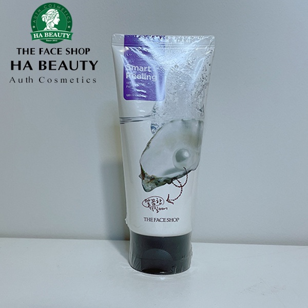 Tẩy tế bào chết da mặt The Face Shop Hà Beauty ngọc trai Hàn Quốc Smart Peeling White Jewel 120ml dưỡng trắng da