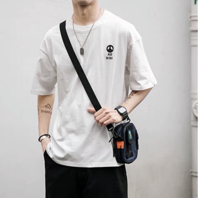 Áo Unisex - In 5D chữ No War phông tay lỡ cực đẹp, form rộng chất cotton khô cao cấp, đi học, đi làm, du lịch, basic
