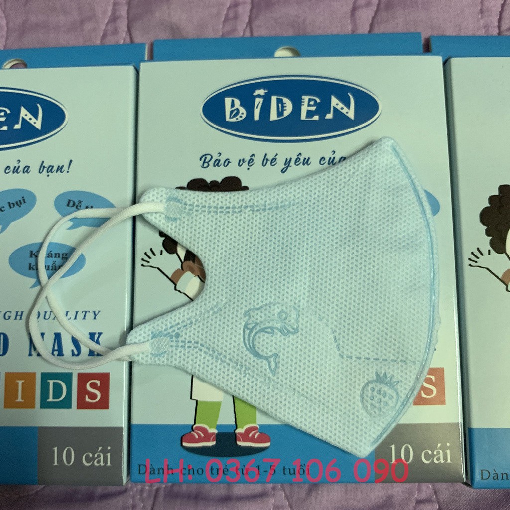 Khẩu Trang Trẻ Em 3D Mask BIDEN Hộp 10 Cái