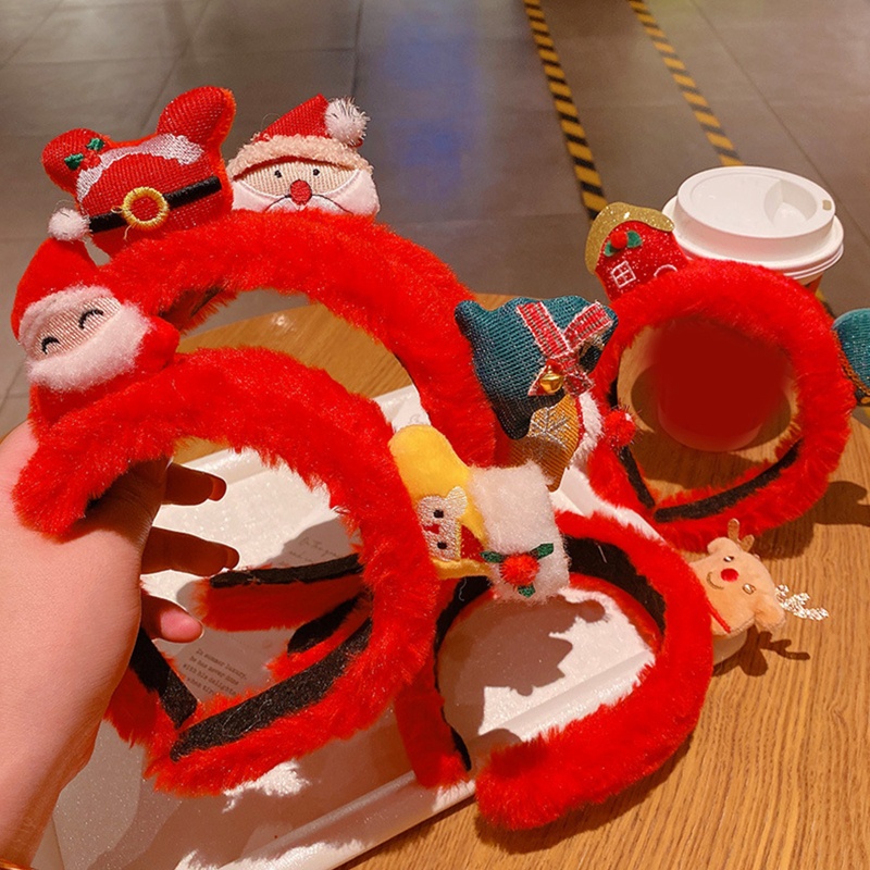 Băng Đô Cài Tóc Rửa Mặt Bằng Vải Bông Giáng Sinh Dễ Thương