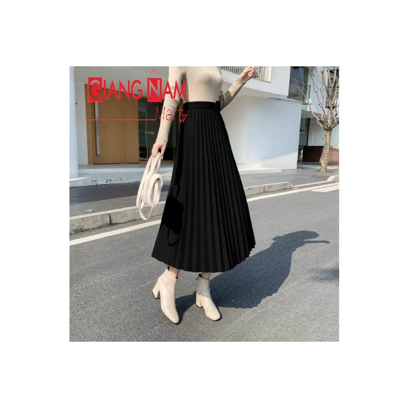 Chân Váy Xếp Ly Dáng Dài ( kèm đai )