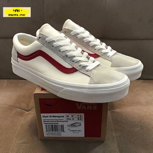 XIÊU ( Full box) giày Vans style old skool trắng vạch đỏ | Full box nhé | < 2020 new new ♚ ˇ - "