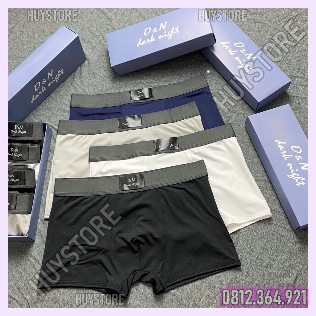 Hộp 5 Quần lót BOXER  DN đùi nam, quần sịp nam DN giao mau NGÂU NHIÊN Vải Thun Lạnh(chất mát,thoáng khí),co giãn 4 chiều