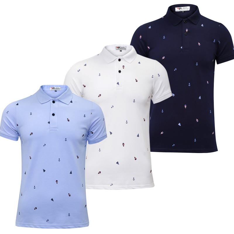 Áo thun polo nam họa tiết mỏ neo pigofashion sang trọng PAHT01 (màu biển) | BigBuy360 - bigbuy360.vn