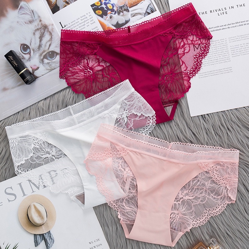 Quần Lót Nữ Ren Sexy Thiết Kế Họa Tiết Ren Xuyên Thấu Siêu Gợi Cảm Quyến Rũ - 8424