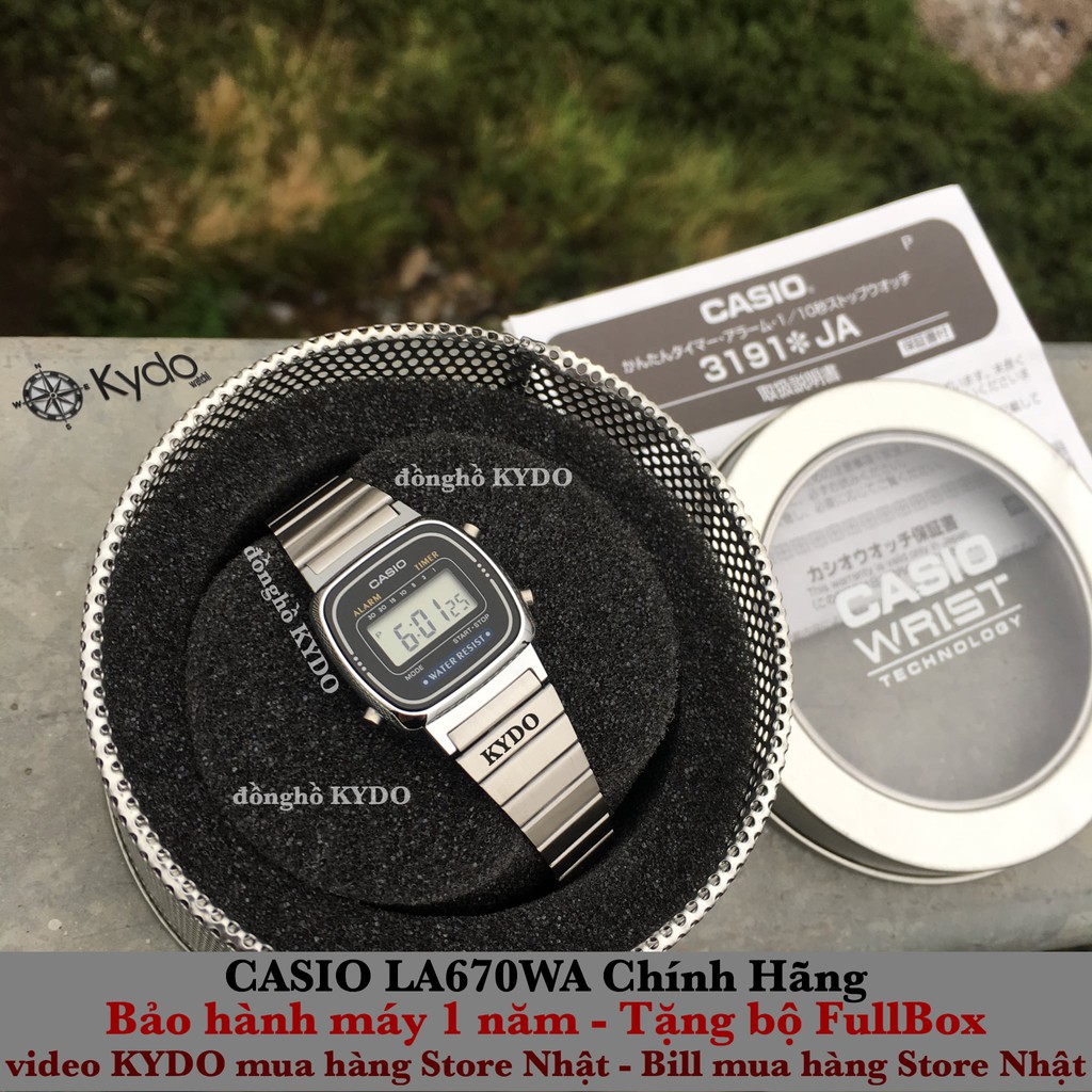 Đồng hồ nữ Casio LA670 WA-1JF Bạc - Hàng Chính hãng xách tay Nhật (Tặng hộp Thiếc CASIO)