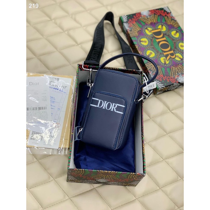 Túi đeo chéo hộp Dior Mini Oblique Bag Size 12 Chất da trâu mềm fullbox tag mác túi vải