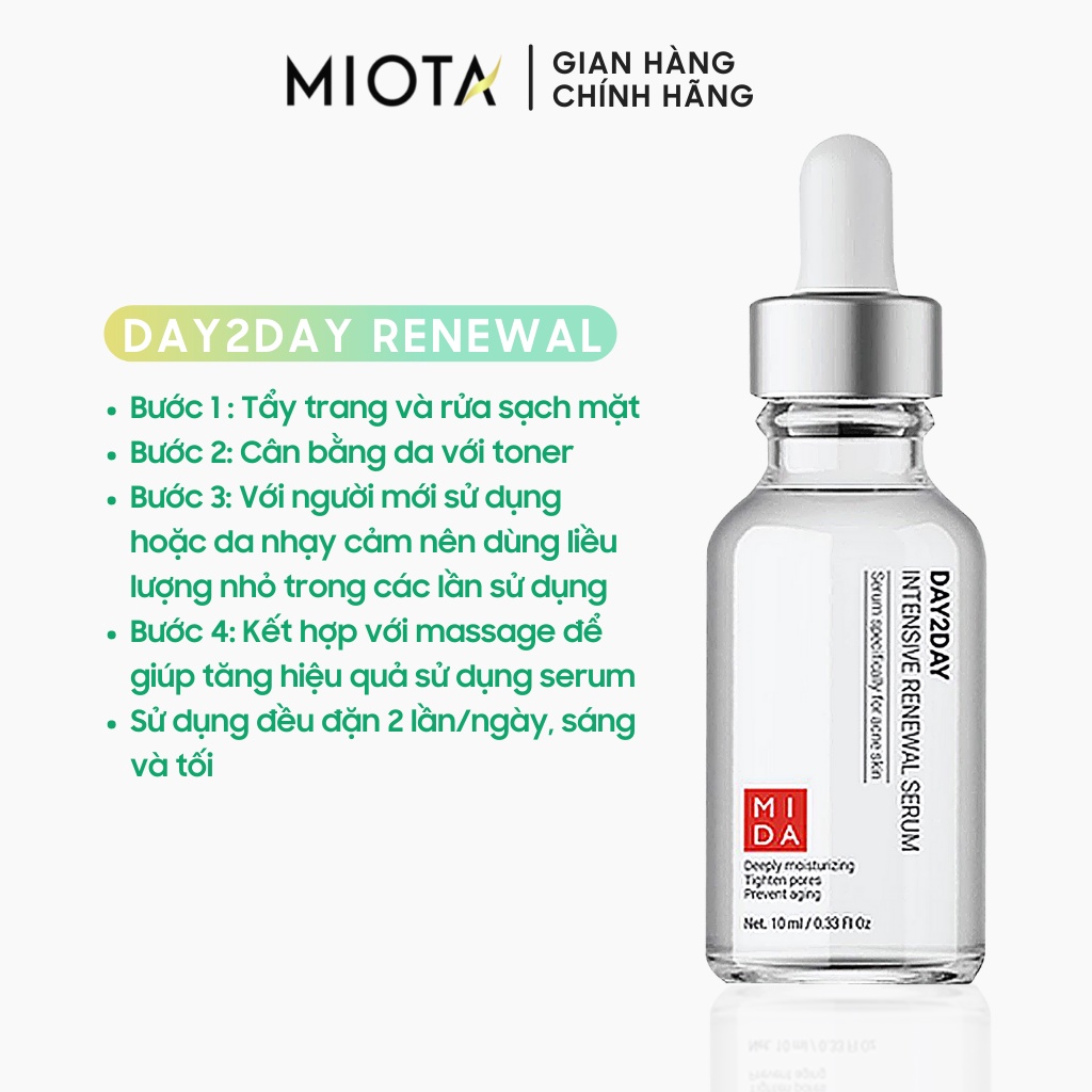 Tinh chất tăng cường dưỡng trắng mờ thâm giảm mụn Day2day renewal rerum 10ml