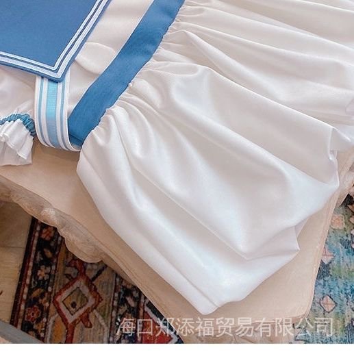 Đầm Công Chúa Mùa Hè Tay Cộc Phong Cách Hải Quân Dễ Thương Cho Bé Gái 2022