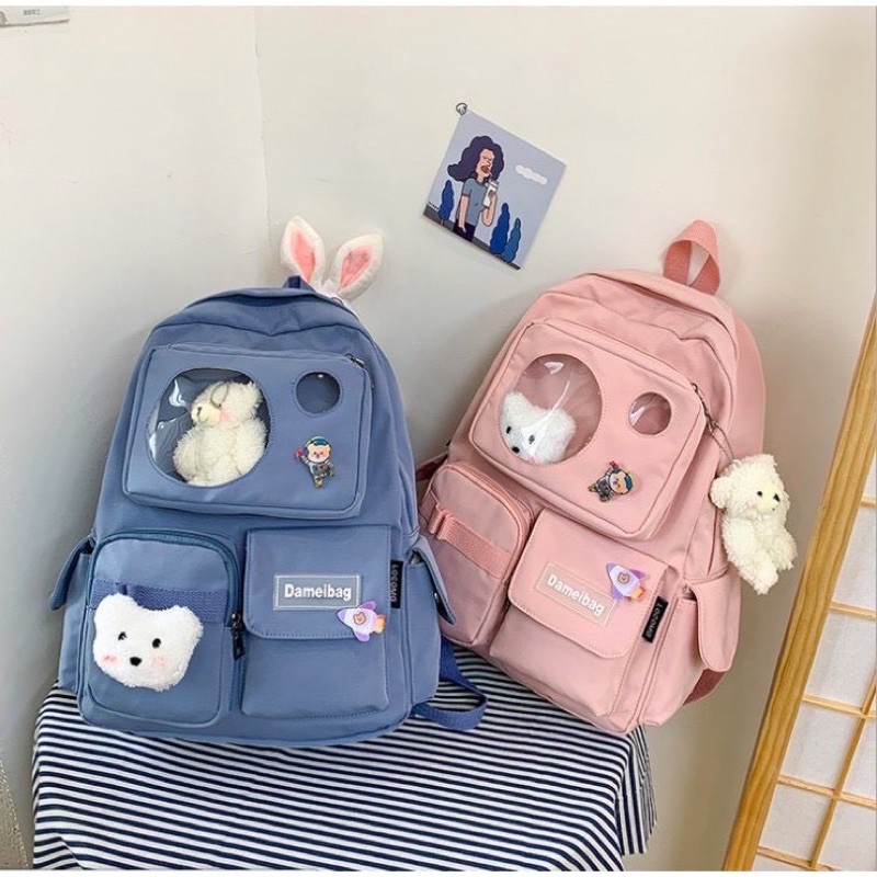 BALO ULZZANG CHỐNG THẤM - DEMEIBAG ĐẦU GẤU ( KHÔNG KÈM PHỤ KIỆN)